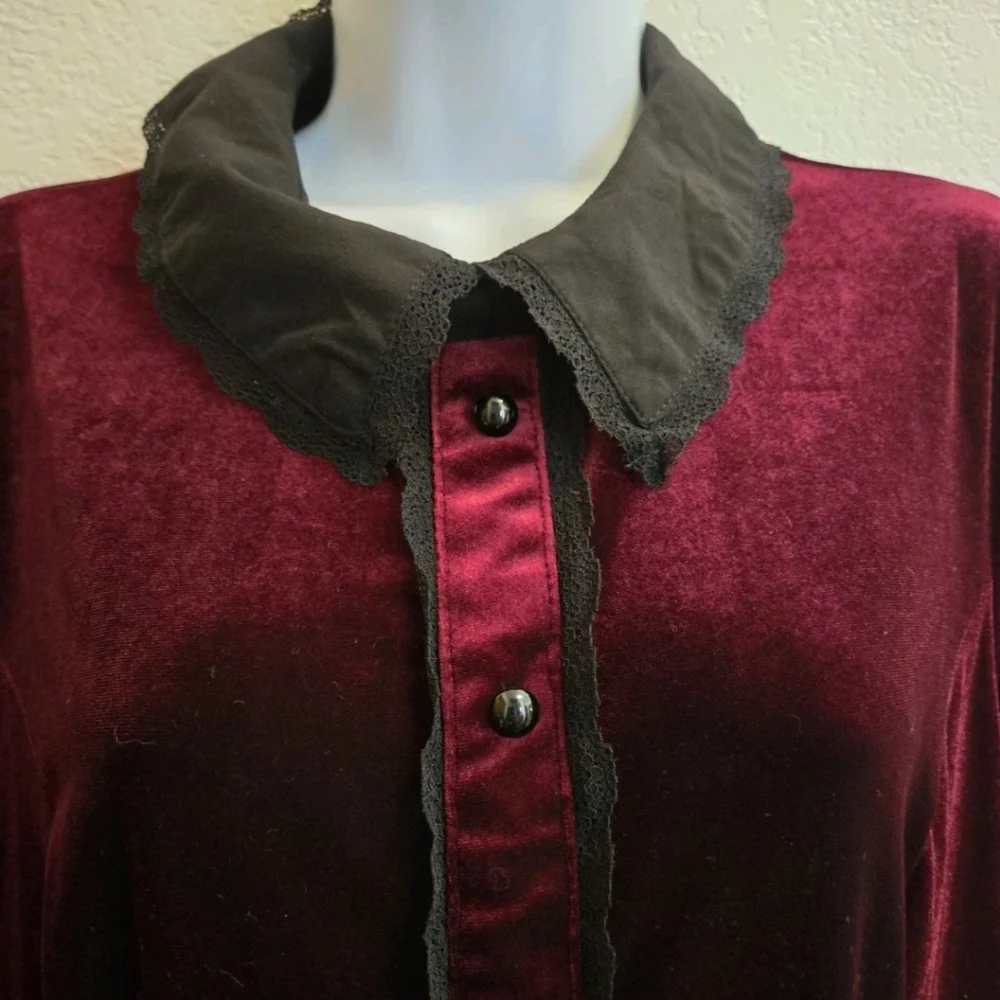 Hell Bunny Velvet Whimsigoth Goth Witchy Prudence Dress Burgundy Size XxL - Picture 5 of 10